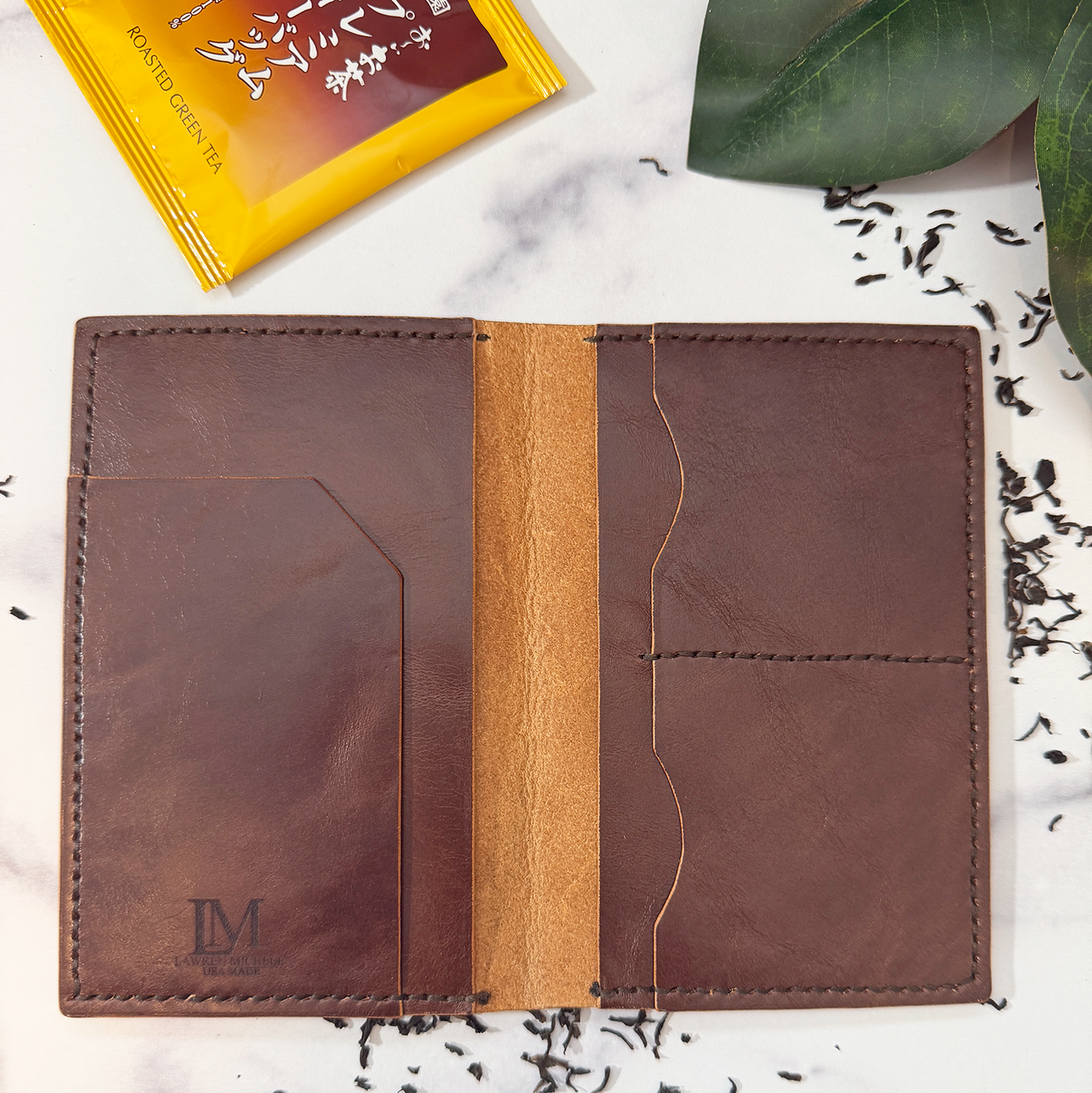 Hand-Stitched Customizable Leather Passport Wallet