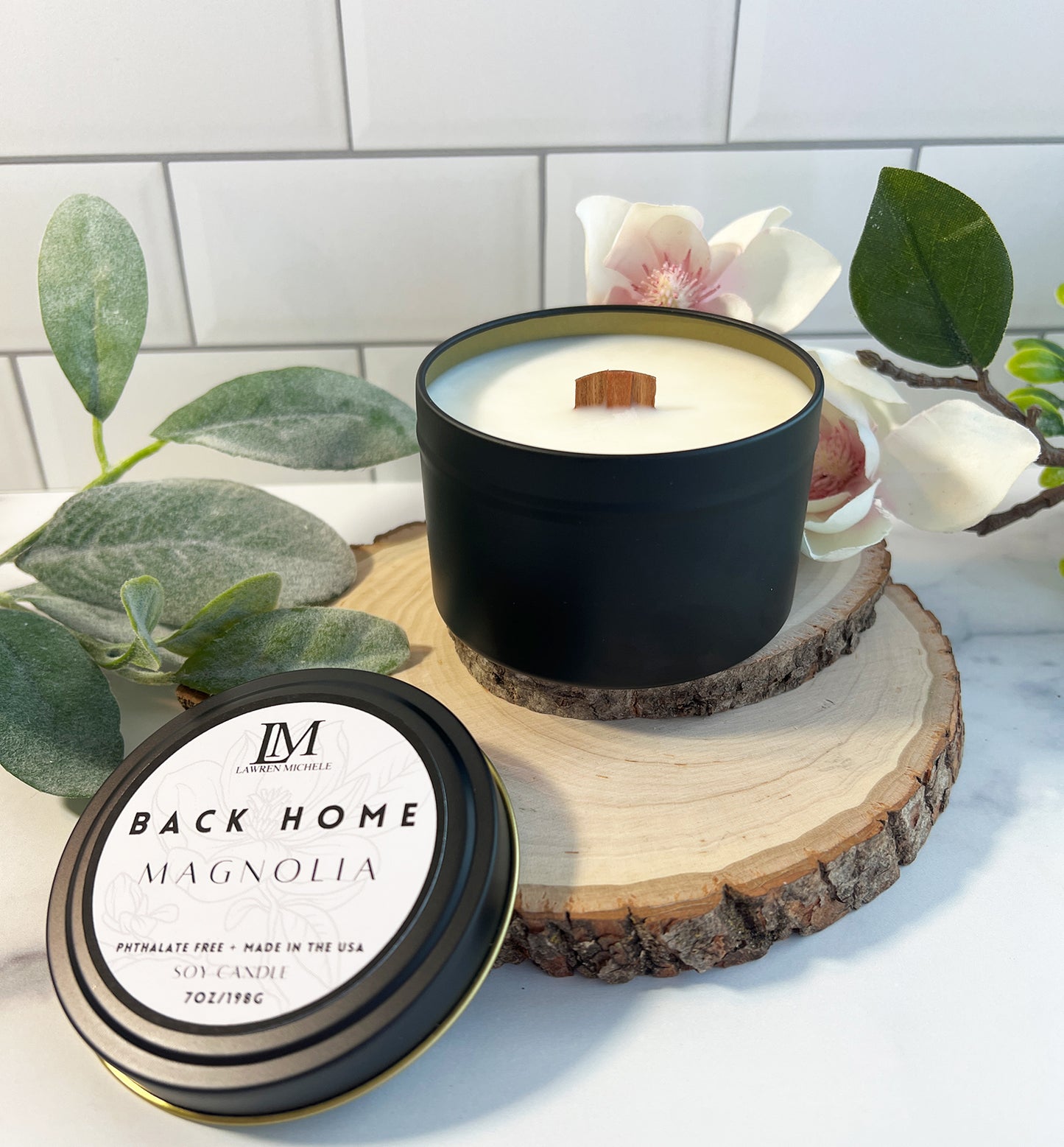 Back Home Wood Wick 7oz Soy Candle Tin