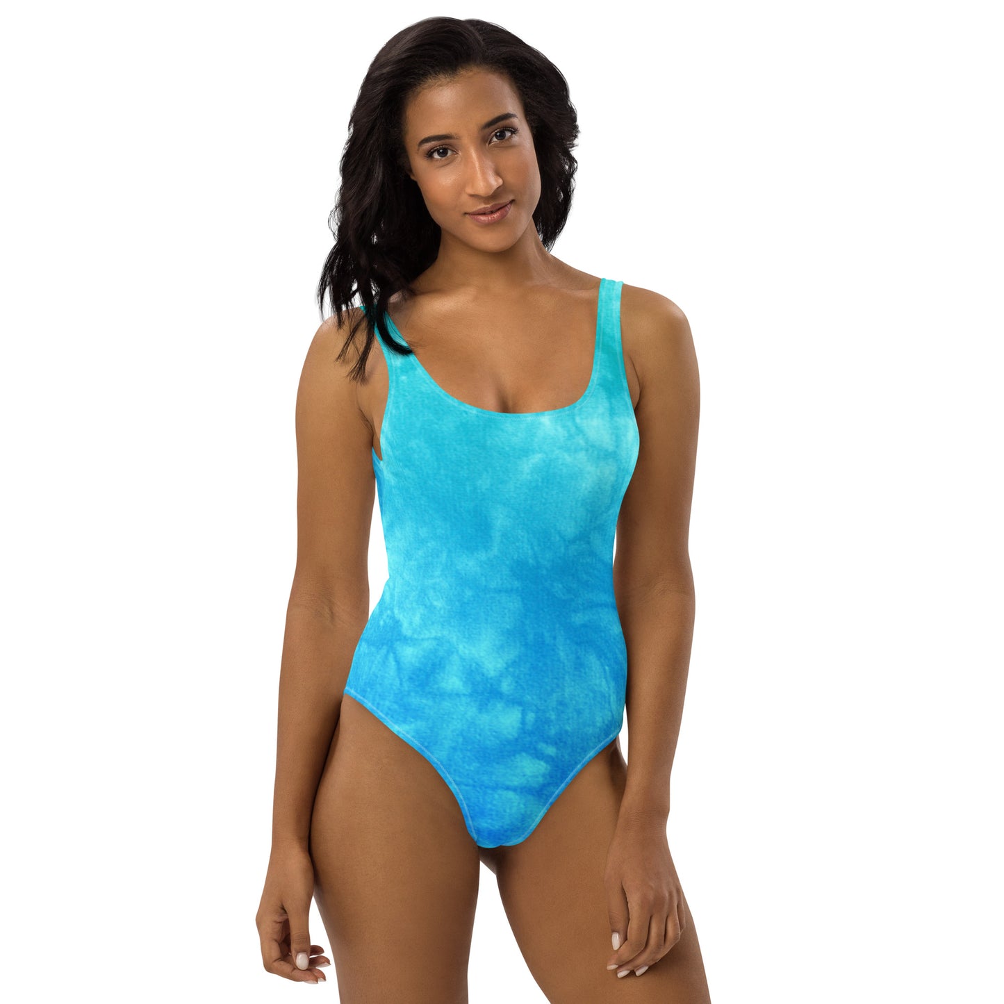 Blue & Green Tie Dye One-Piece Swimsuit
