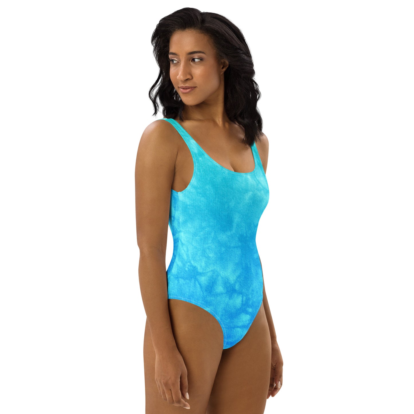 Blue & Green Tie Dye One-Piece Swimsuit