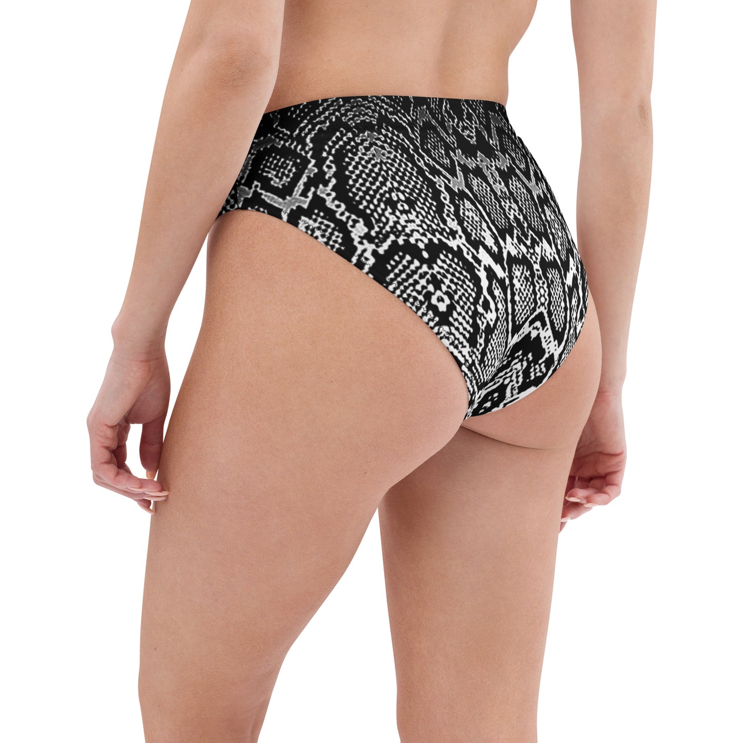 Ombre Digital Snakeskin Print Eco Friendly High-Waisted Bikini Bottom