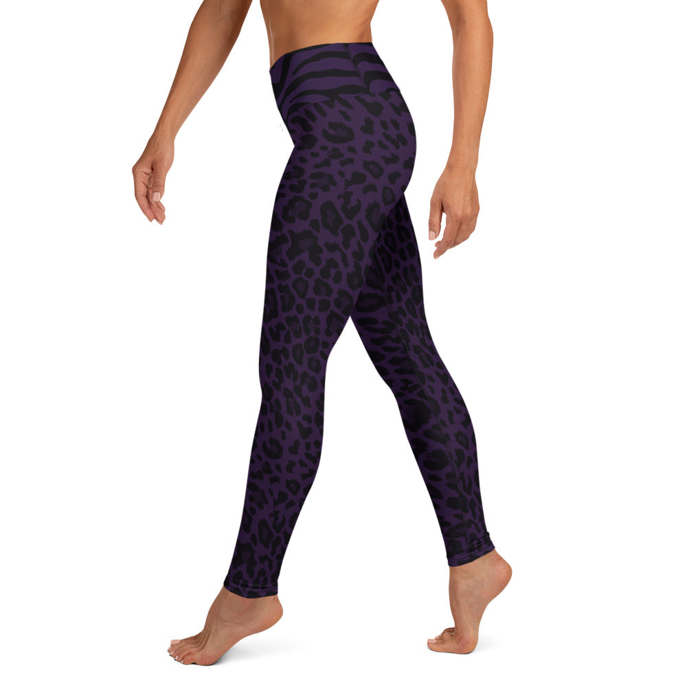 Purple Cheetah Zebra Animal Print Leggings