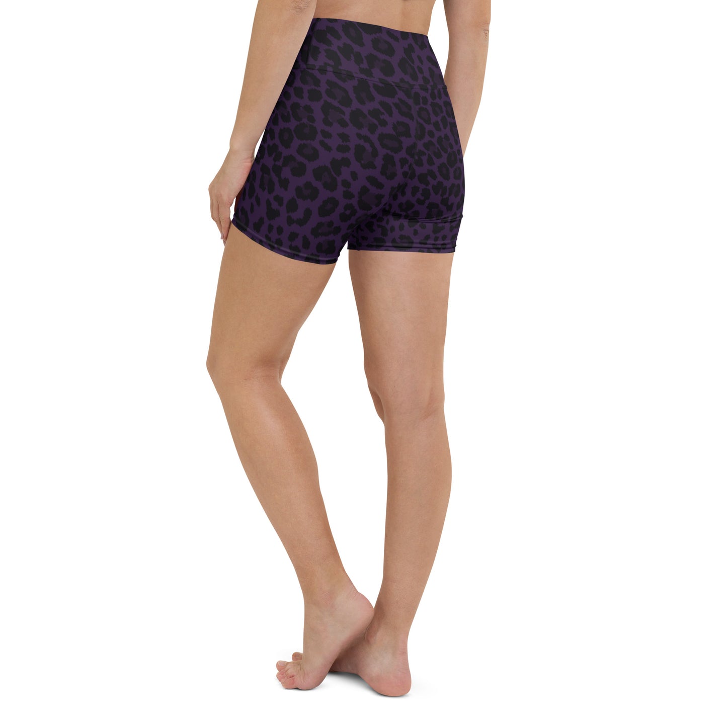 Purple Cheetah Print High Waist Bike Shorts