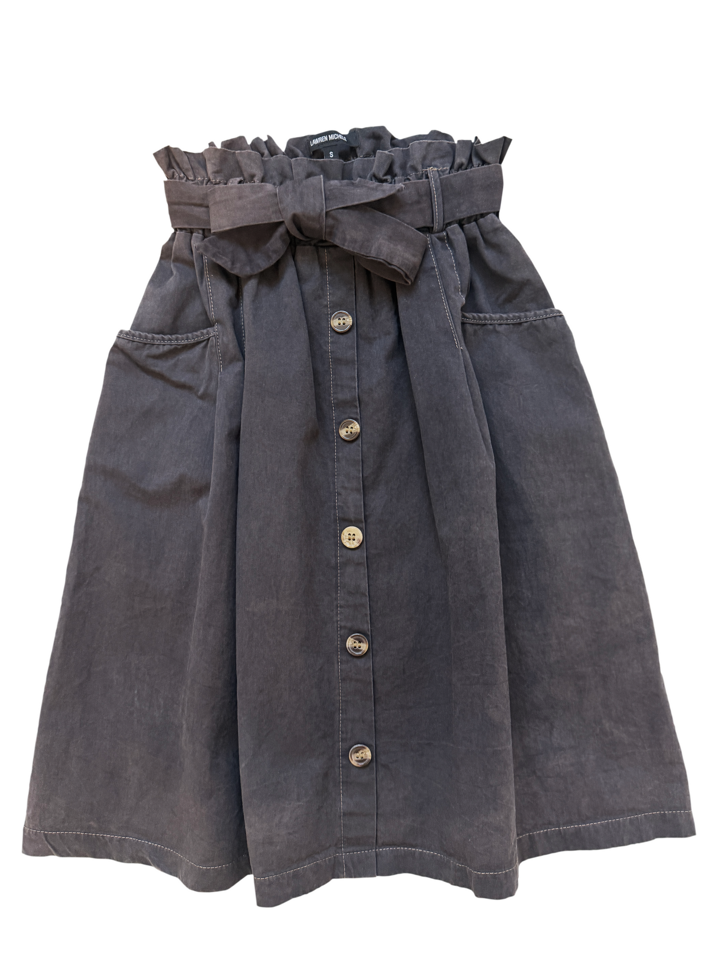 Paper Bag High Waist Skirt with Pockets