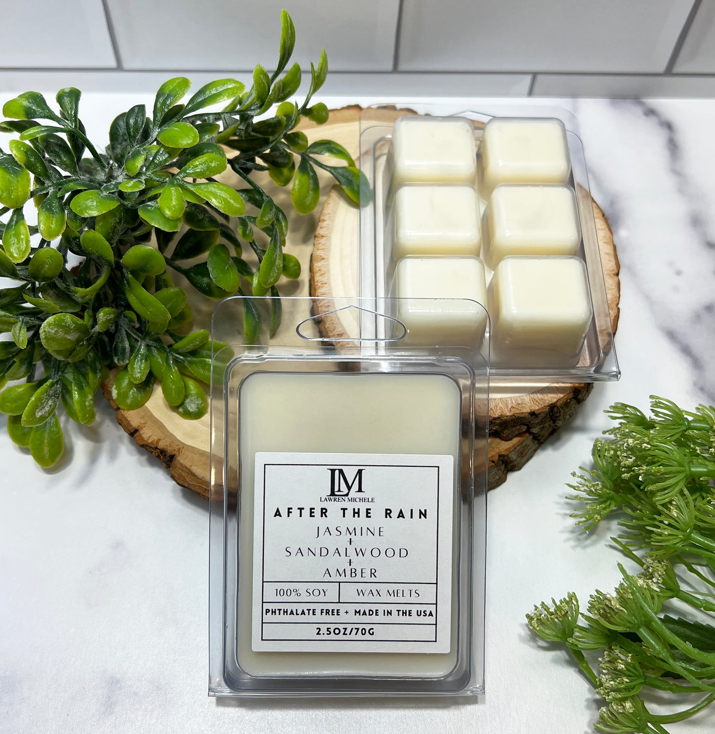 After the Rain Wax Melts -  Jasmine, Sandalwood, Amber