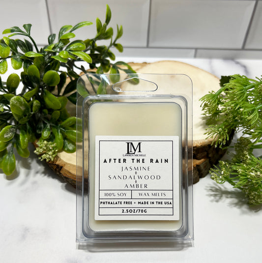 After the Rain Wax Melts -  Jasmine, Sandalwood, Amber