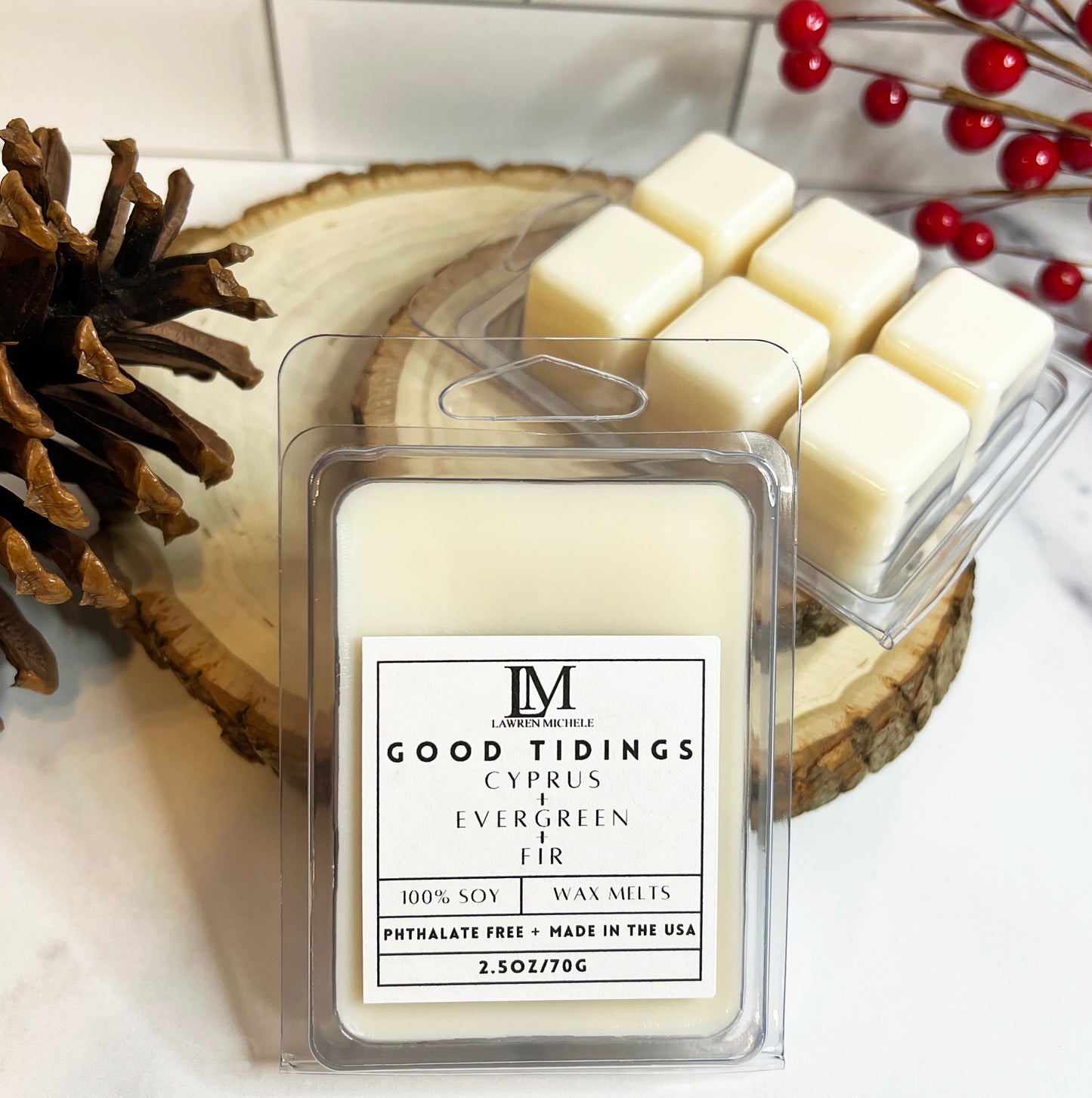 Good Tidings Wax Melts -  Cyprus, Evergreen, Fir