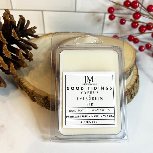 Good Tidings Wax Melts -  Cyprus, Evergreen, Fir