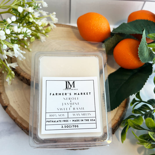 Farmer's Market Wax Melts - Neroli, Jasmine, Sweet Basil