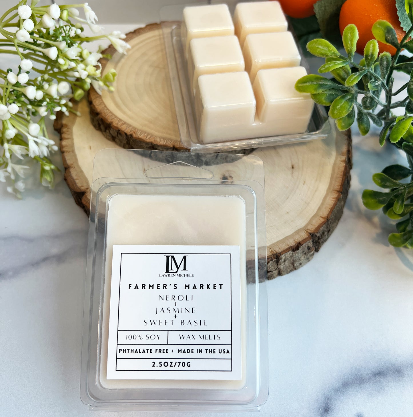 Farmer's Market Wax Melts - Neroli, Jasmine, Sweet Basil