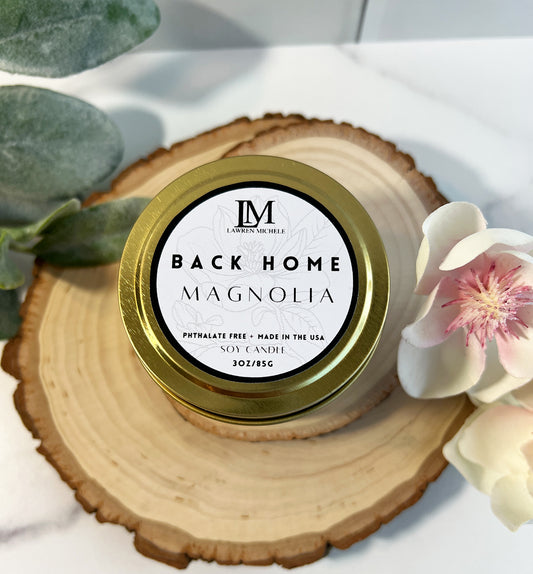 Back Home Wood Wick 3oz Tin Soy Candle