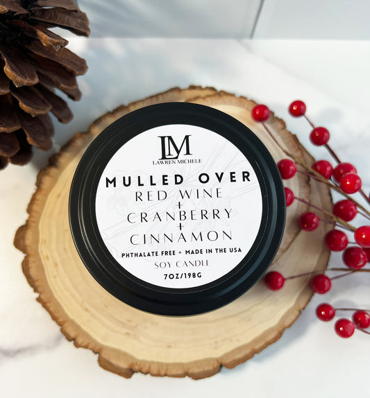 Mulled Over Soy Wood Wick 7oz Holiday Candle Tin