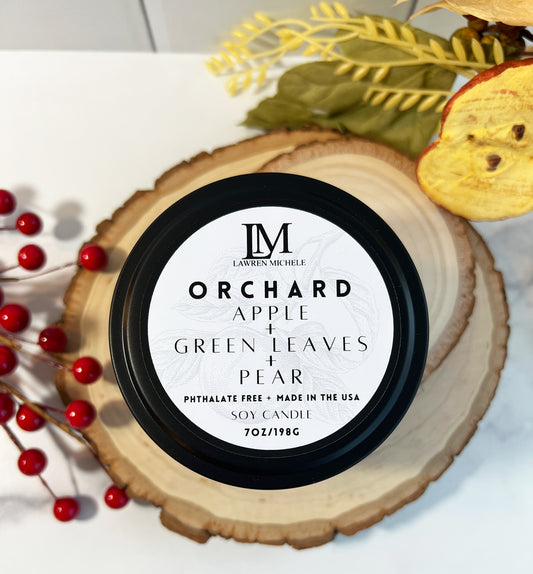 Orchard Soy Wood Wick 7oz Holiday Candle Tin