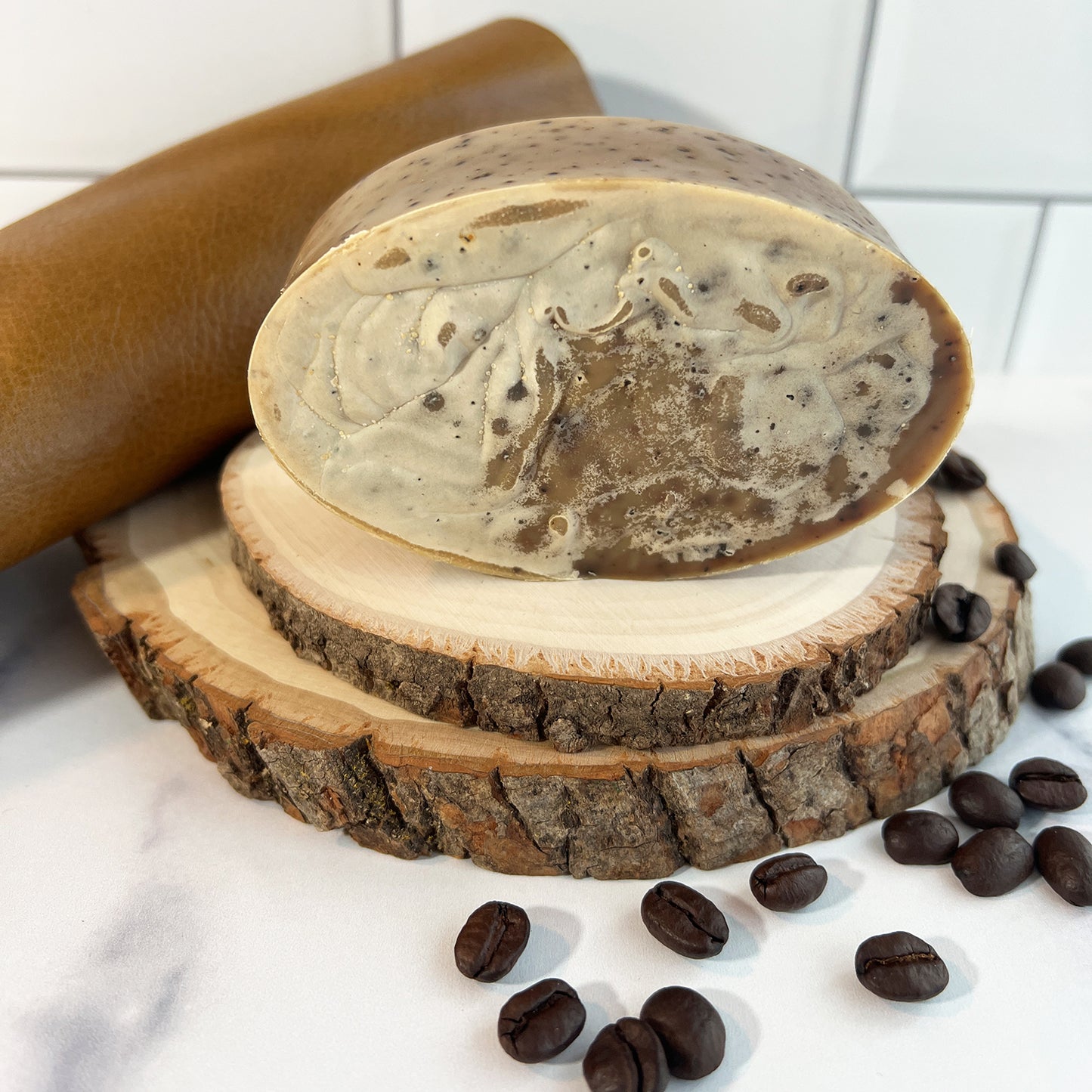 Suede Hand Soap - Leather & Coffee Exfoliation Bar