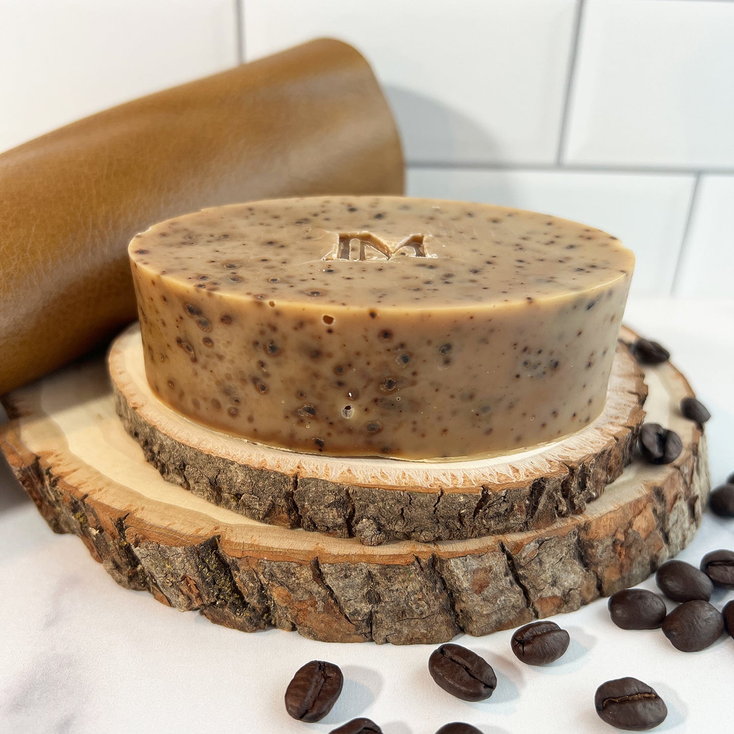 Suede Hand Soap - Leather & Coffee Exfoliation Bar