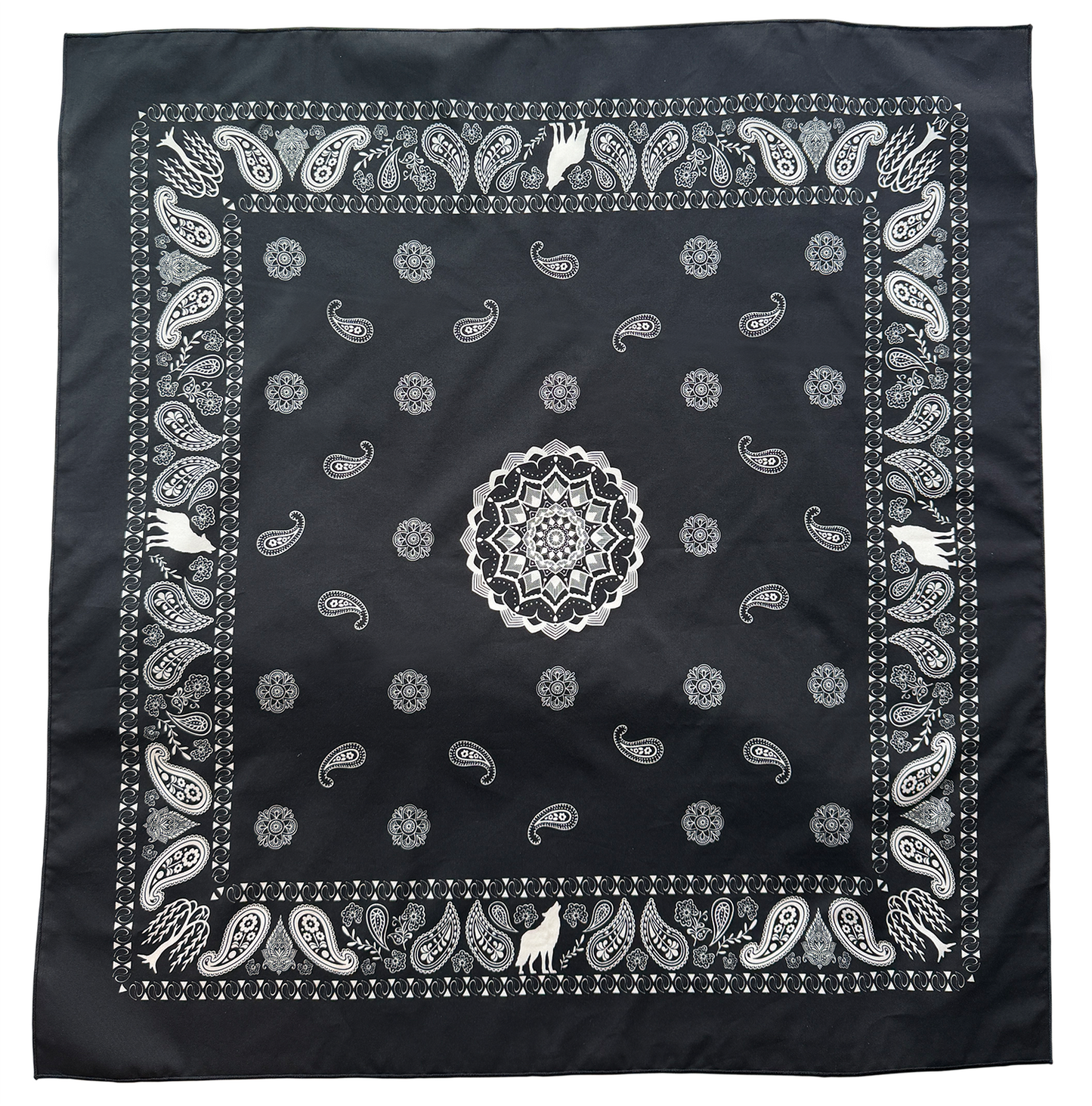 The Wolf & the Willow Cotton Silk Blend Bandana 26"x26"