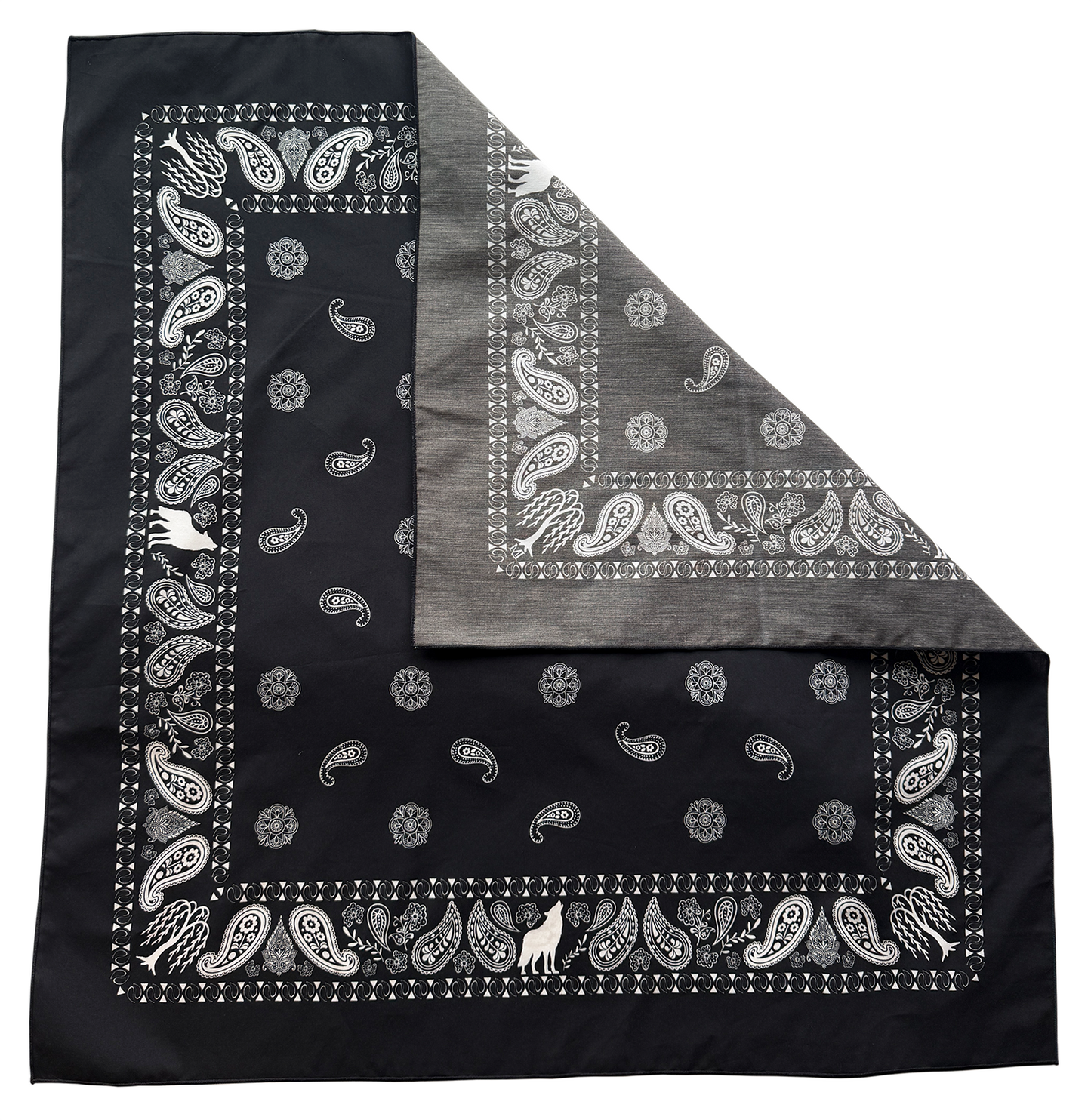 The Wolf & the Willow Cotton Silk Blend Bandana 26"x26"