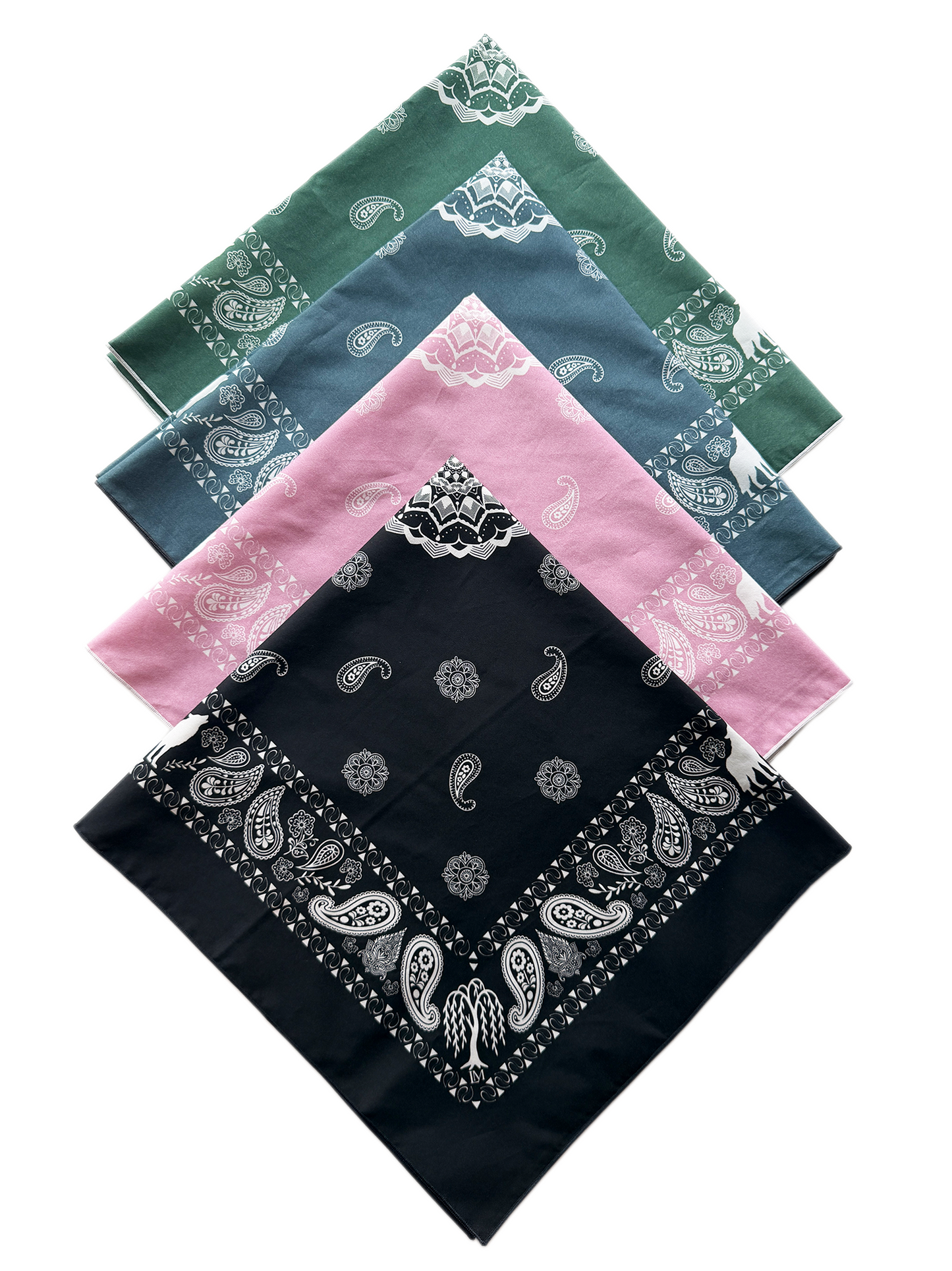 The Wolf & the Willow Cotton Silk Blend Bandana 26"x26"