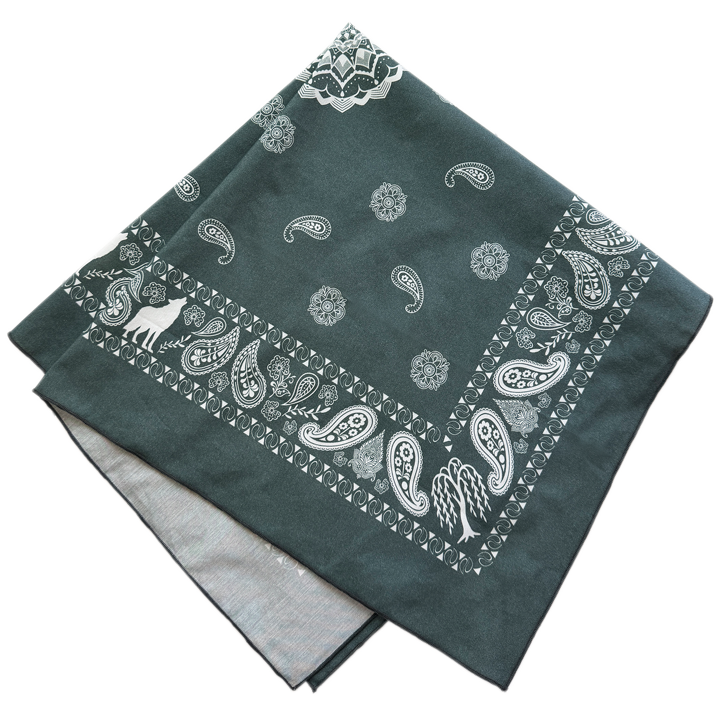 The Wolf & the Willow Cotton Silk Blend Bandana 26"x26"