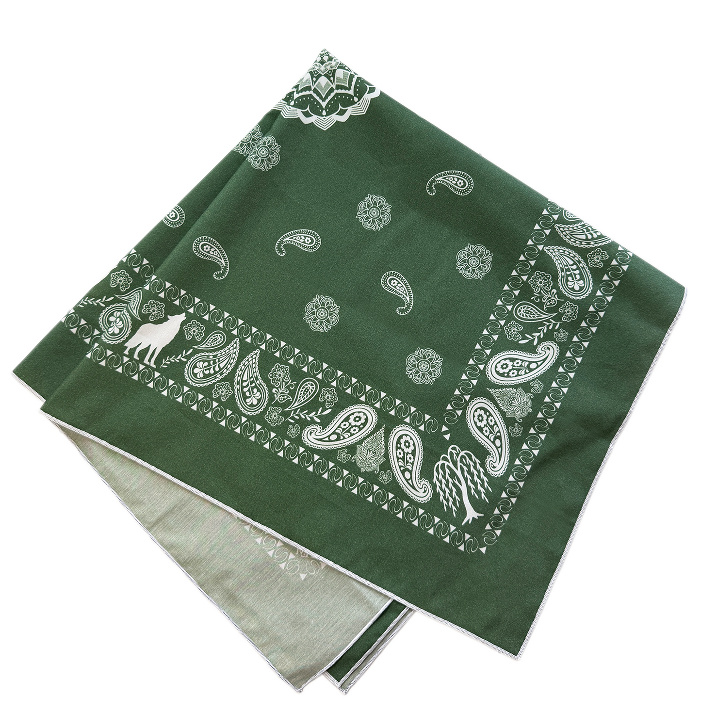 The Wolf & the Willow Cotton Silk Blend Bandana 26"x26"