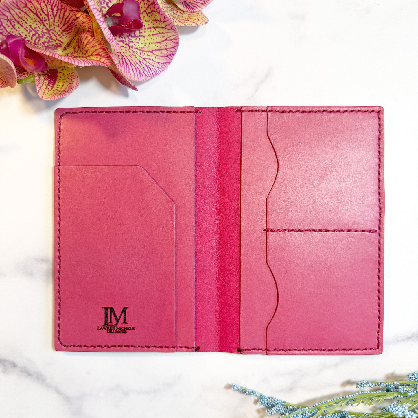 Hand-Stitched Customizable Leather Passport Wallet