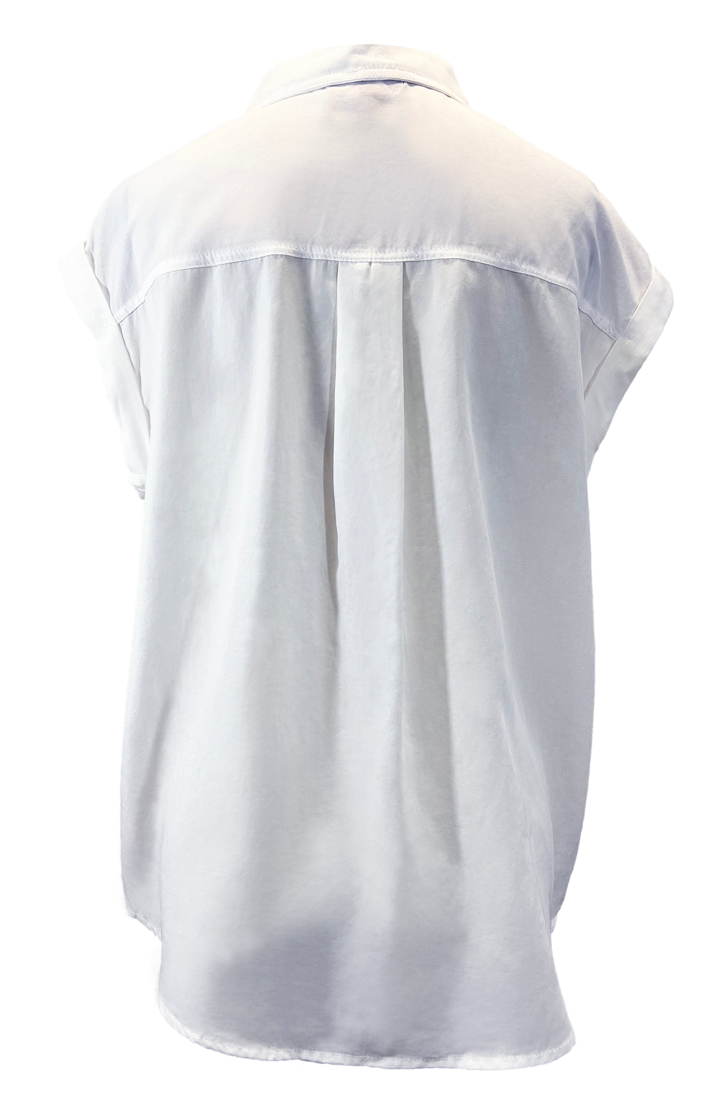 White Button Up Fringe Detail Top