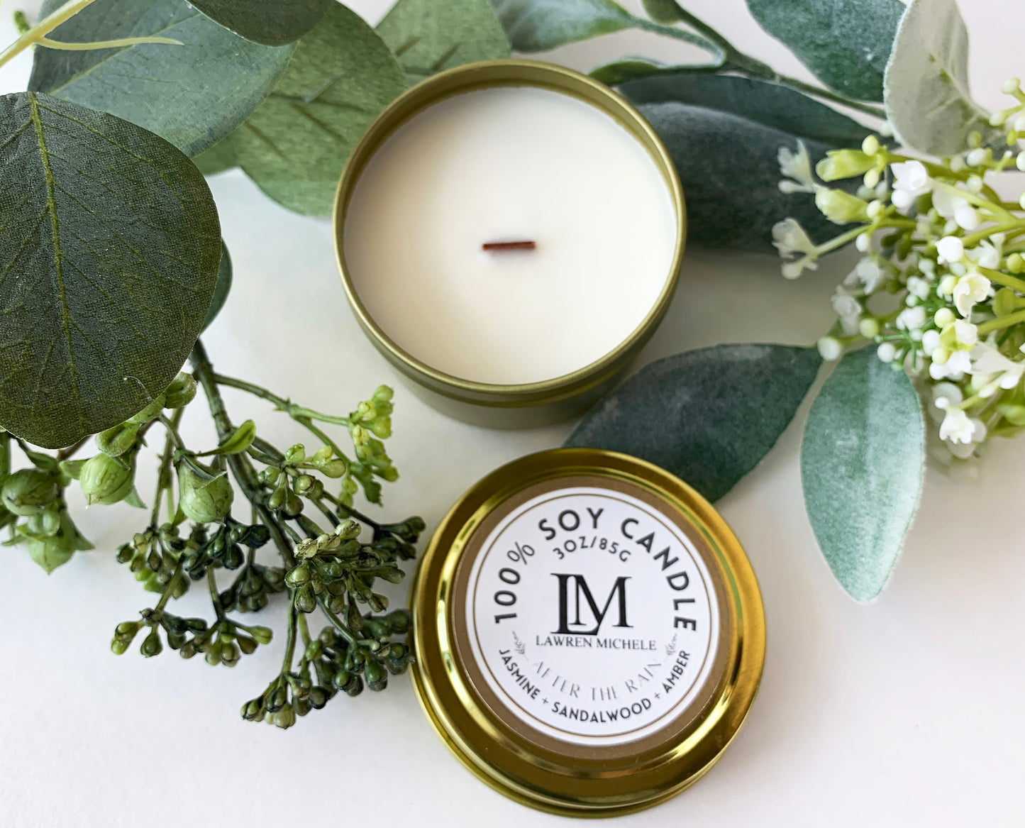 After the Rain Wood Wick 3oz Tin Soy Candle