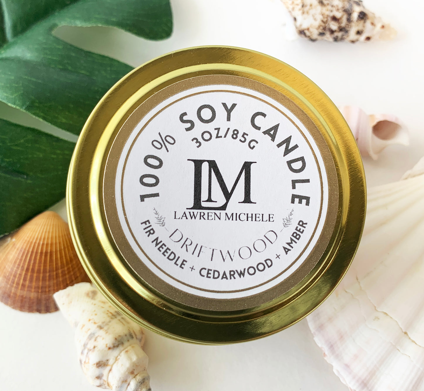Driftwood Wood Wick 3oz Tin Soy Candle