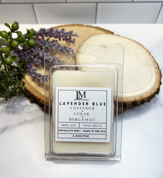 Lavender Blue Wax Melts - Lavender, Cedar, Bergamot