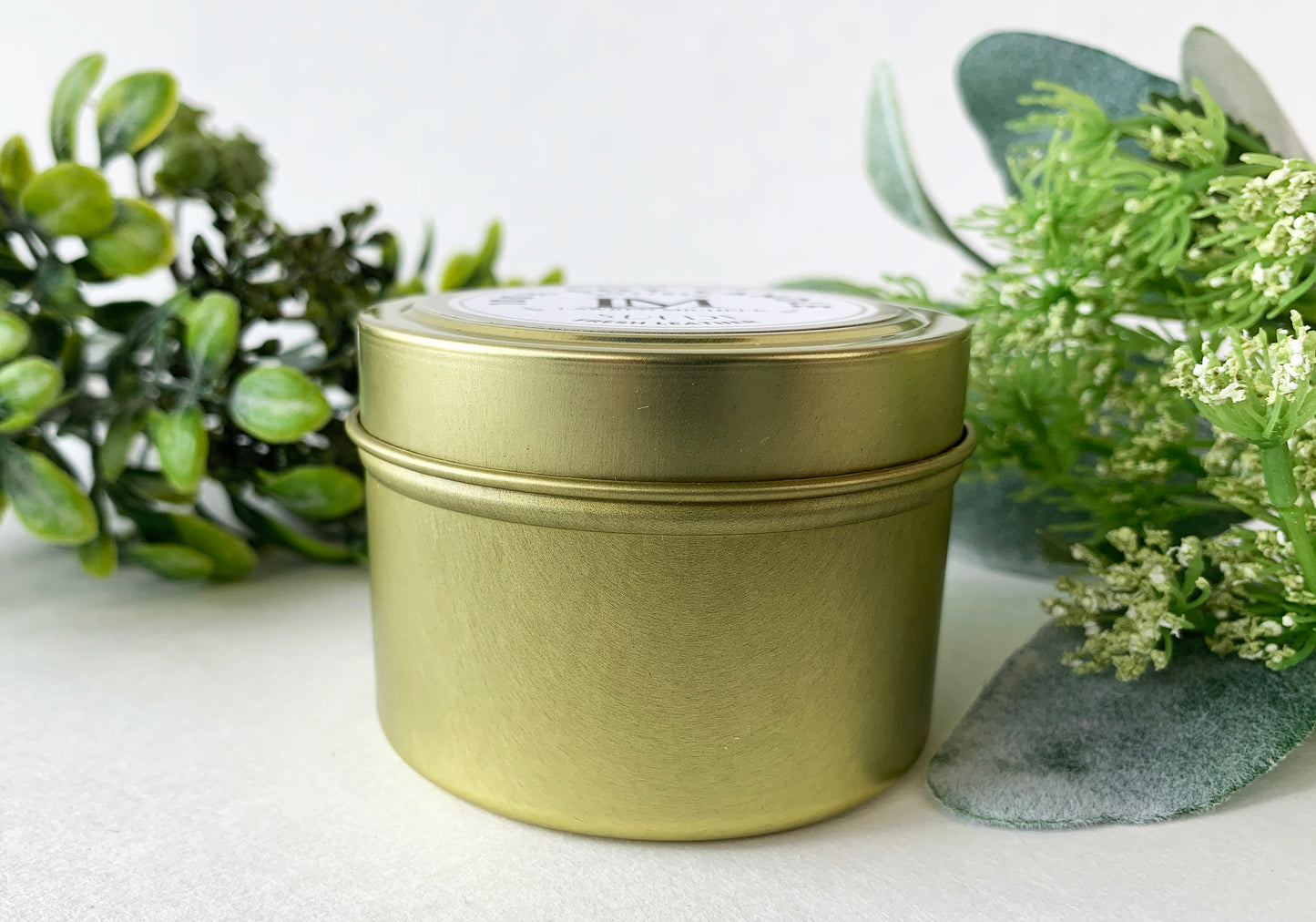 Suede Wood Wick 3oz Tin Soy Candle