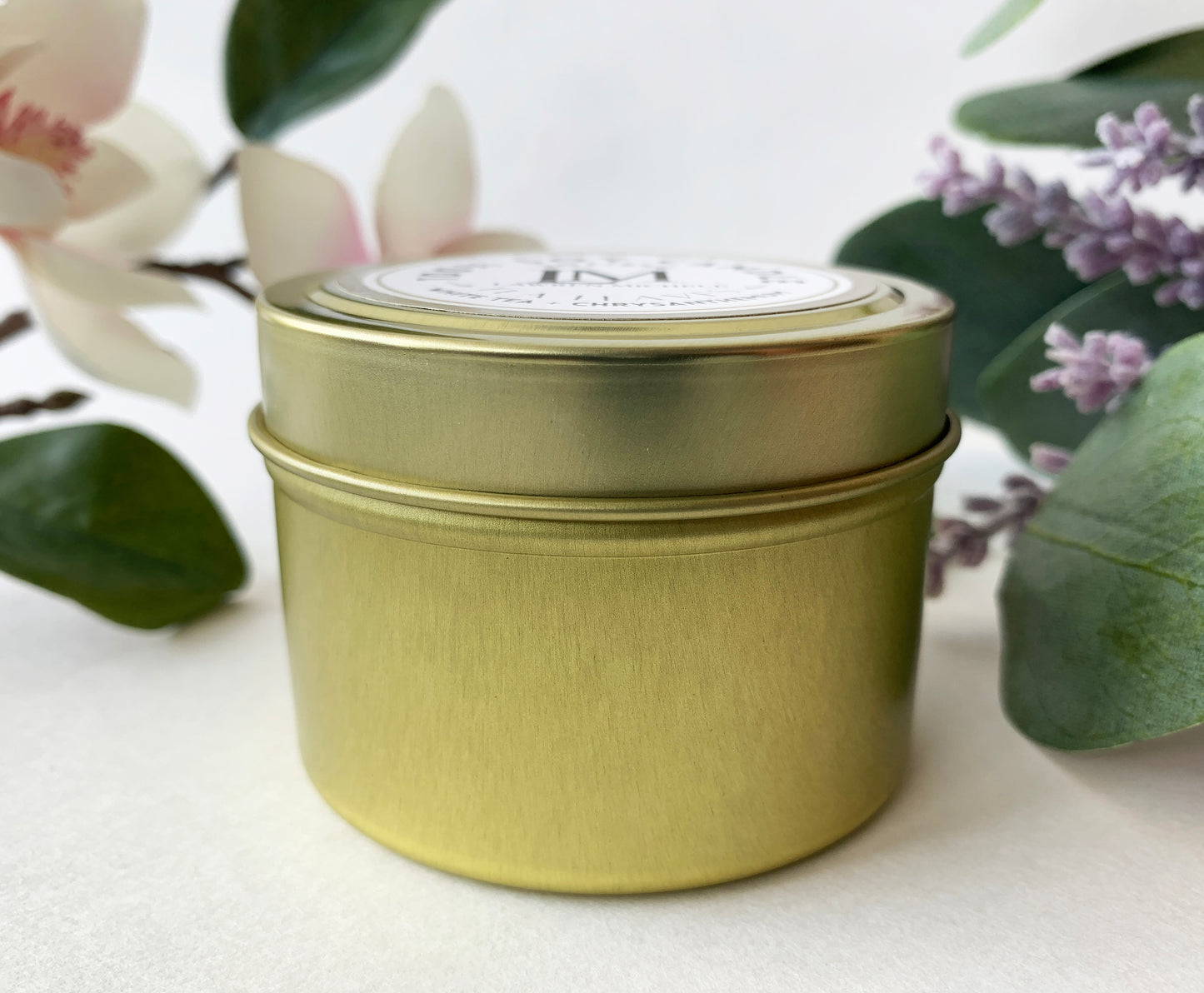Tea Leaves Wood Wick 3oz Tin Soy Candle