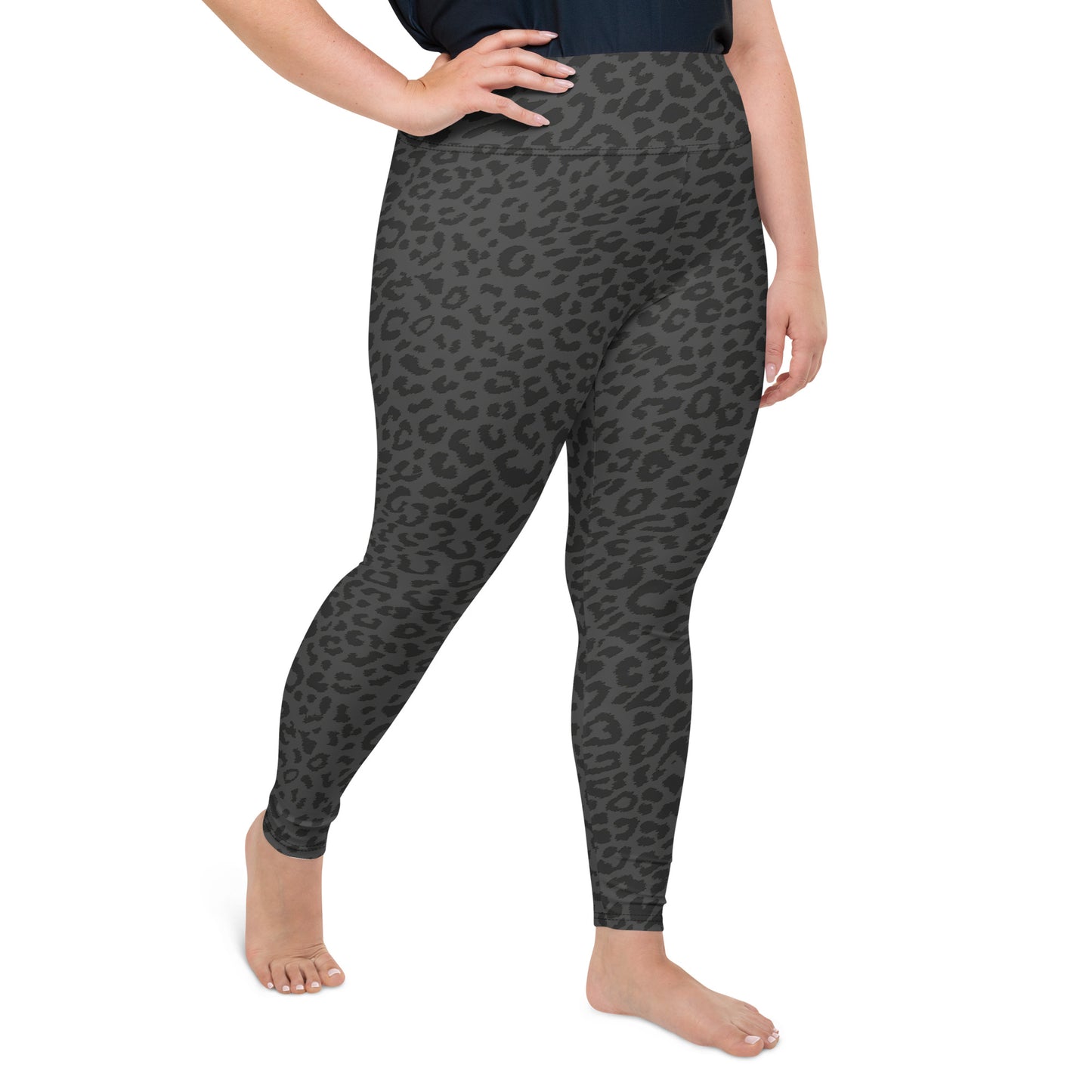 Gray Cheetah Animal Print Plus Size Leggings
