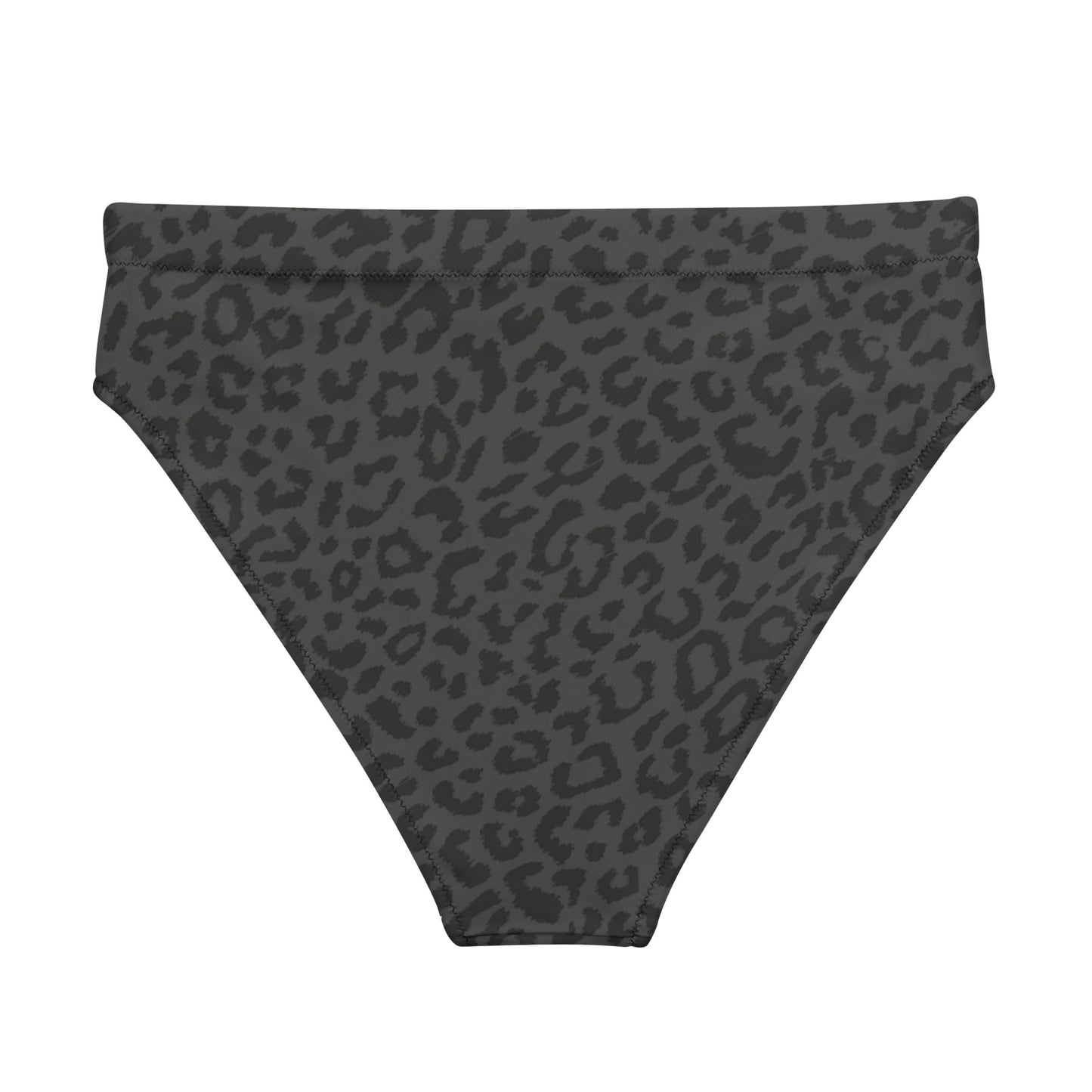 Gray Cheetah Print Eco Friendly High-Waisted Bikini Bottom
