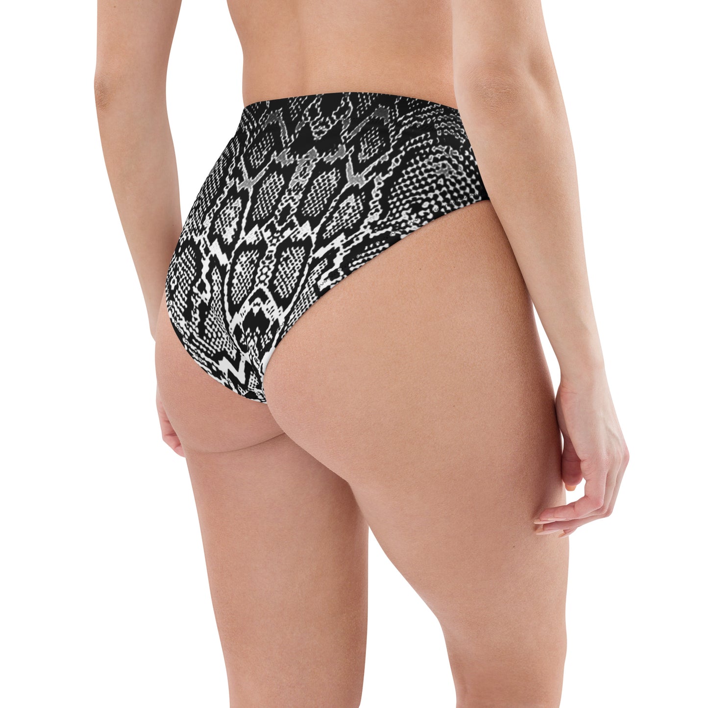 Ombre Digital Snakeskin Print Eco Friendly High-Waisted Bikini Bottom
