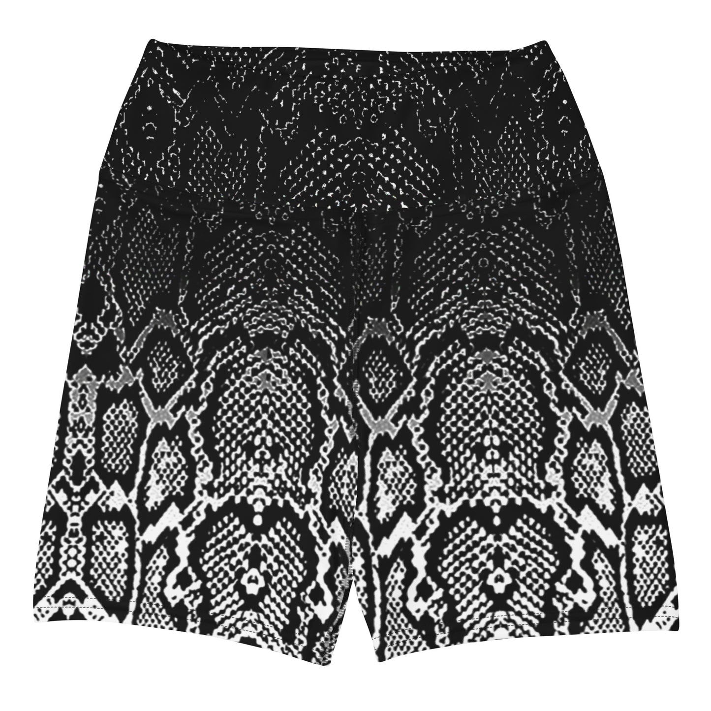 Ombre Snakeskin Print High Waist Bike Shorts