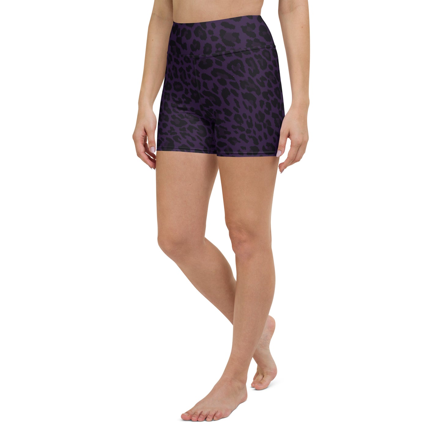 Purple Cheetah Print High Waist Bike Shorts